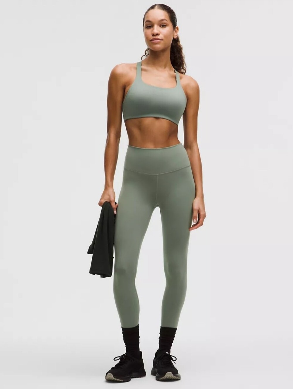 Lululemon Wunder Under High-Rise Crop 21" Sage Green Size 10